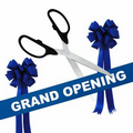 Grand Opening Kit -25" Ceremonial Scissors, Ribbon, Bows (Silver/Blue)